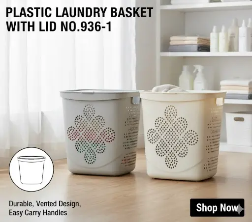 [FVM37902] [FVM37902] PLASTIC LAUNARY BASKET WITH LID NO.936-1