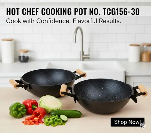 [FVM38168] [FVM38168] HOT CHEF COOKING POT 30CM NO.TCG156-30