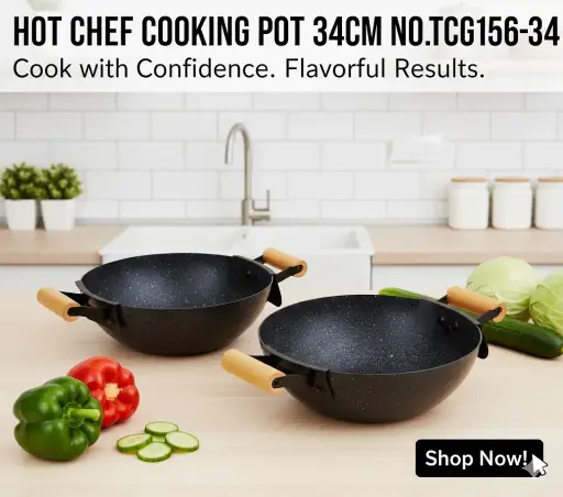 [FVM38193] [FVM38193] HOT CHEF COOKING POT 34CM NO.TCG156-34