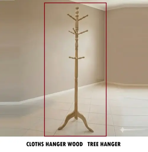 [FVM1480] [FVM1480] CLOTHS HANGER WOOD   TREE HANGER