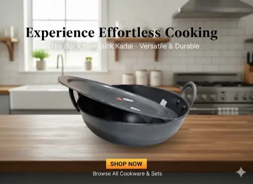 [FVM26143] [FVM26143] BLACK KADAI WITH LID 15   